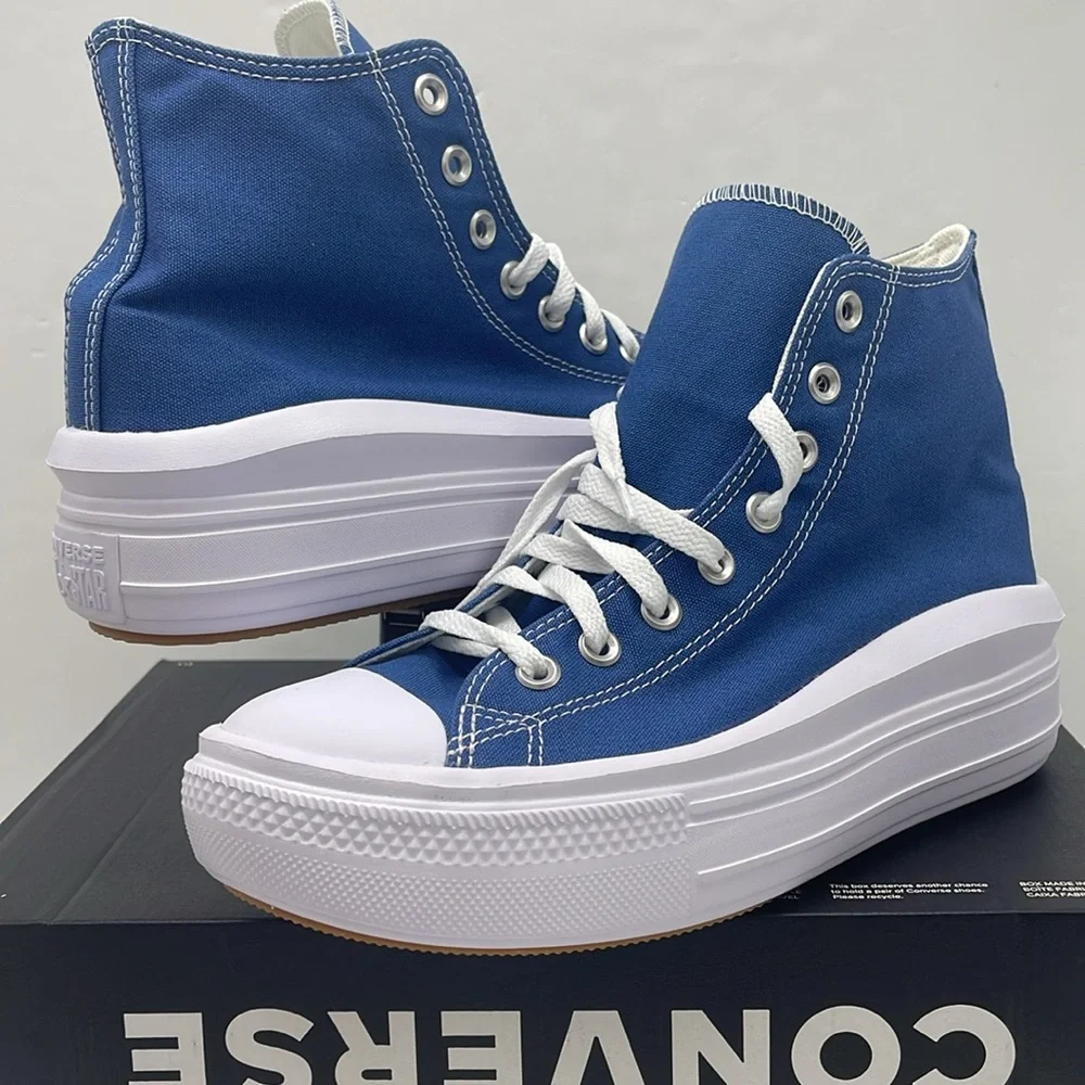 Converse WMNS High-Top Platform Sneakers A09395C CTAS MOVE HI ARMOR BLUE/WHITE